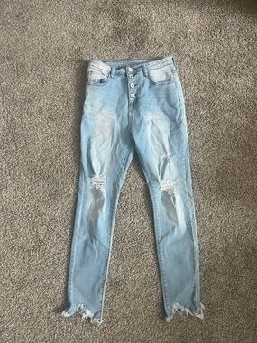 Light Blue Distressed High-Rise Women’s Jeans